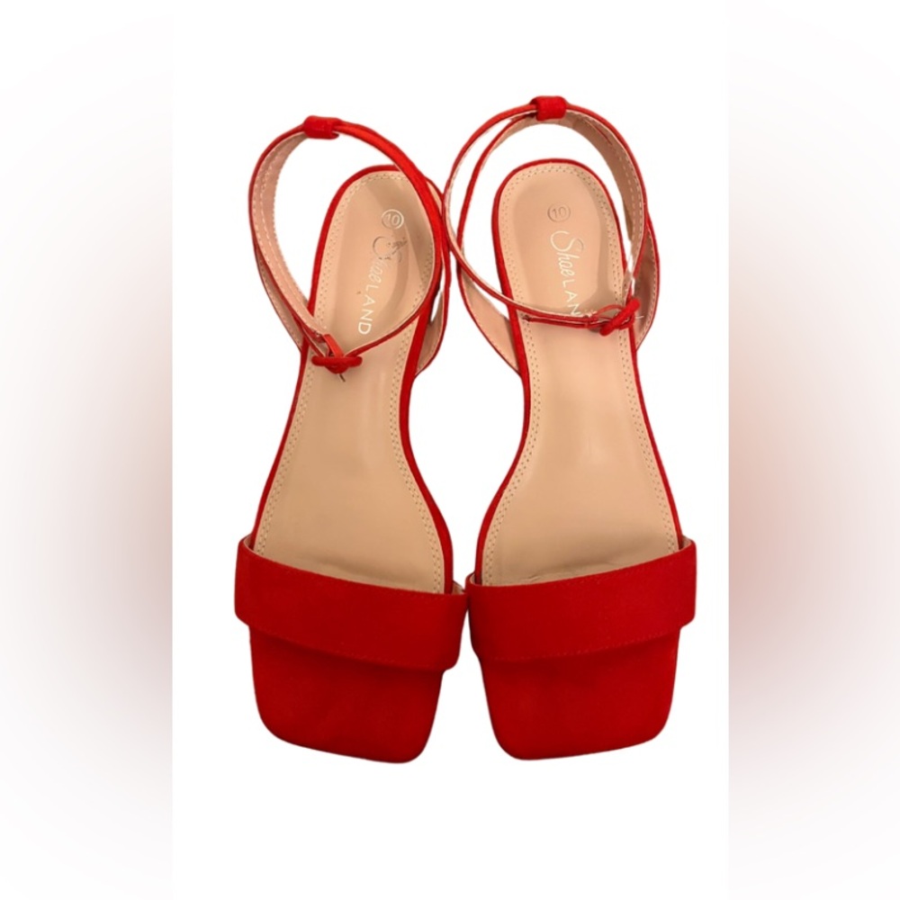 Red Women's Suede Sandals 10